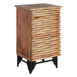 1-Door Wave Wood Cabinet