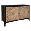 2-Door Carved Black Long Cabinet -Family Home Furn Store 2 door carved black long cabinet