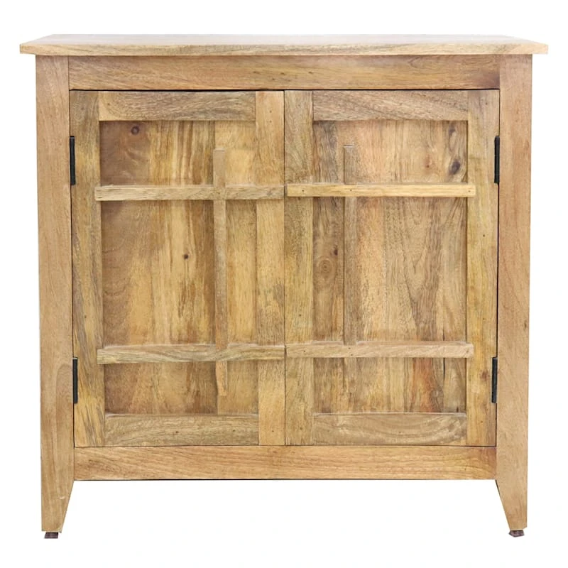 2-Door Natural Mango Wood Cabinet 3 2-Door Natural Mango Wood Cabinet