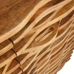 2-Door Wave Wood Carved Cabinet -Family Home Furn Store 2 door wave wood carved cabinet 3