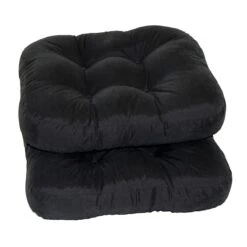 2-Pack Black Microsuede Chair Pads