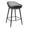 2-Piece Kurv Outdoor Counter Barstool, Black