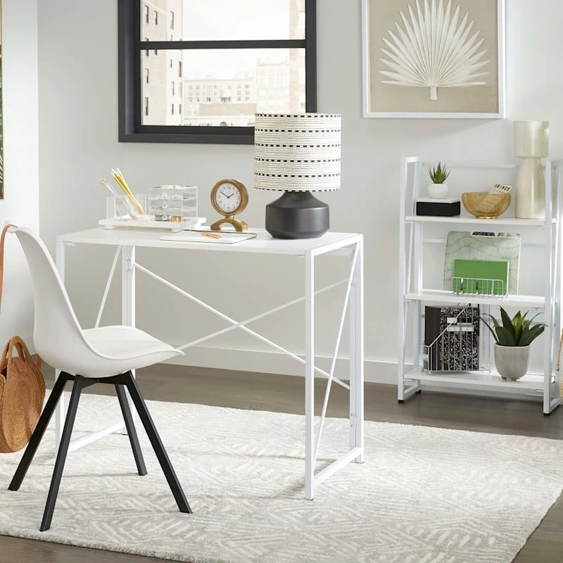 3-Tier Vienna Folding Bookshelf, White 4 3-Tier Vienna Folding Bookshelf, White - Image 2