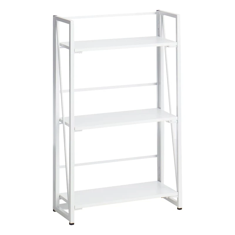 3-Tier Vienna Folding Bookshelf, White 3 3-Tier Vienna Folding Bookshelf, White