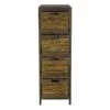 4-Tier Brown Wooden Shelf With Maize Drawers -Family Home Furn Store 4 tier brown wooden shelf with maize drawers
