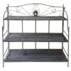 40in. Rustic Metal Rack With Folding Wood Top Shelves -Family Home Furn Store 40in. rustic metal rack with folding wood top shelves