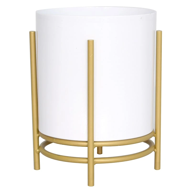 7.7in Metal Planter Stand White 3 7.7in Metal Planter Stand White