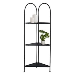 Alice Folding Corner Shelf, Black -Family Home Furn Store alice folding corner shelf black 2