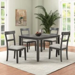 Anderson 5-Piece Dining Set, Grey -Family Home Furn Store anderson 5 piece dining set grey 8