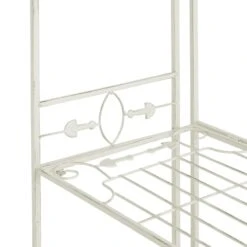 Antique White Metal Baker's Rack With Folding Shelves, 51" -Family Home Furn Store antique white metal bakers rack with folding shelves 51 4