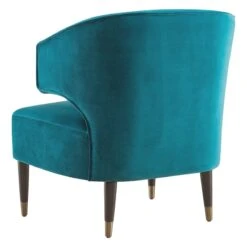 Aura Green Velvet Wrap Around Armchair With Brass Capped Legs 9 Aura Green Velvet Wrap Around Armchair With Brass Capped Legs -Family Home Furn Store aura green velvet wrap around armchair with brass capped legs 2