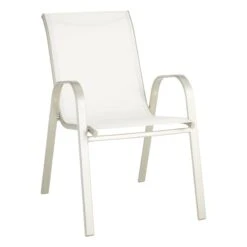 Beige & Champagne Sling Stacking Chair