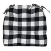 Black Cotton Buffalo Check Chair Pad -Family Home Furn Store black cotton buffalo check chair pad