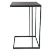 Black Metal C-Table With Dark Wooden Top