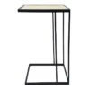 Black Metal C-Table With Light Wooden Top -Family Home Furn Store black metal c table with light wooden top