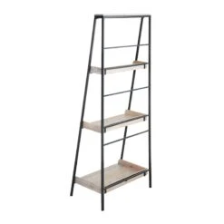 Black Metal Folding Rack With Wood Tray Shelves -Family Home Furn Store black metal folding rack with wood tray shelves 2