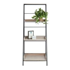 Black Metal Folding Rack With Wood Tray Shelves -Family Home Furn Store black metal folding rack with wood tray shelves 5