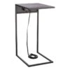 Black & Metal USB C Table -Family Home Furn Store black metal usb c table