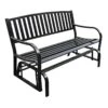 Black Slat Steel Outdoor Glider Bench -Family Home Furn Store black slat steel outdoor glider bench