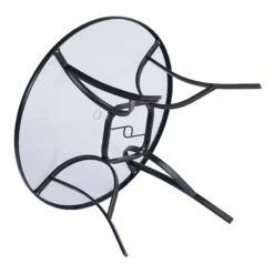 Black Steel Round Table, 42" -Family Home Furn Store black steel round table 42 4