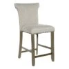 Brittany Upholstered Counter Stool With Nailheads -Family Home Furn Store brittany upholstered counter stool with nailheads