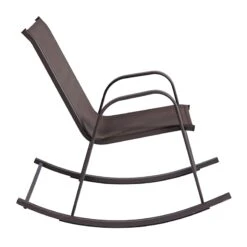 Brown Sling Patio Rocking Chair -Family Home Furn Store brown sling patio rocking chair 2