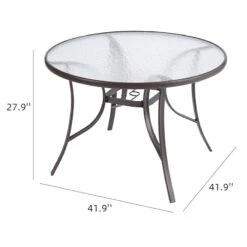 Brown Steel Round Table, 42" 16 Brown Steel Round Table, 42" -Family Home Furn Store brown steel round table 42 6