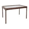 Brown Wicker Coffee Table With Glass Top