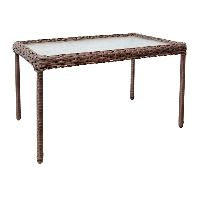 Brown Wicker Coffee Table With Glass Top 3 Brown Wicker Coffee Table With Glass Top