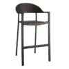 Brown Wicker Mid-Century Outdoor Barstool