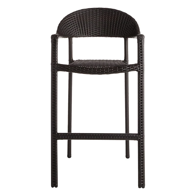 Brown Wicker Mid-Century Outdoor Barstool 5 Brown Wicker Mid-Century Outdoor Barstool - Image 3