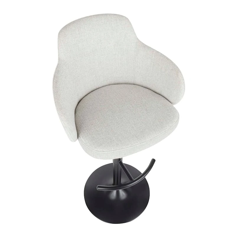 Bryce Adjustable Barstool, Light Grey 8 Bryce Adjustable Barstool, Light Grey - Image 6