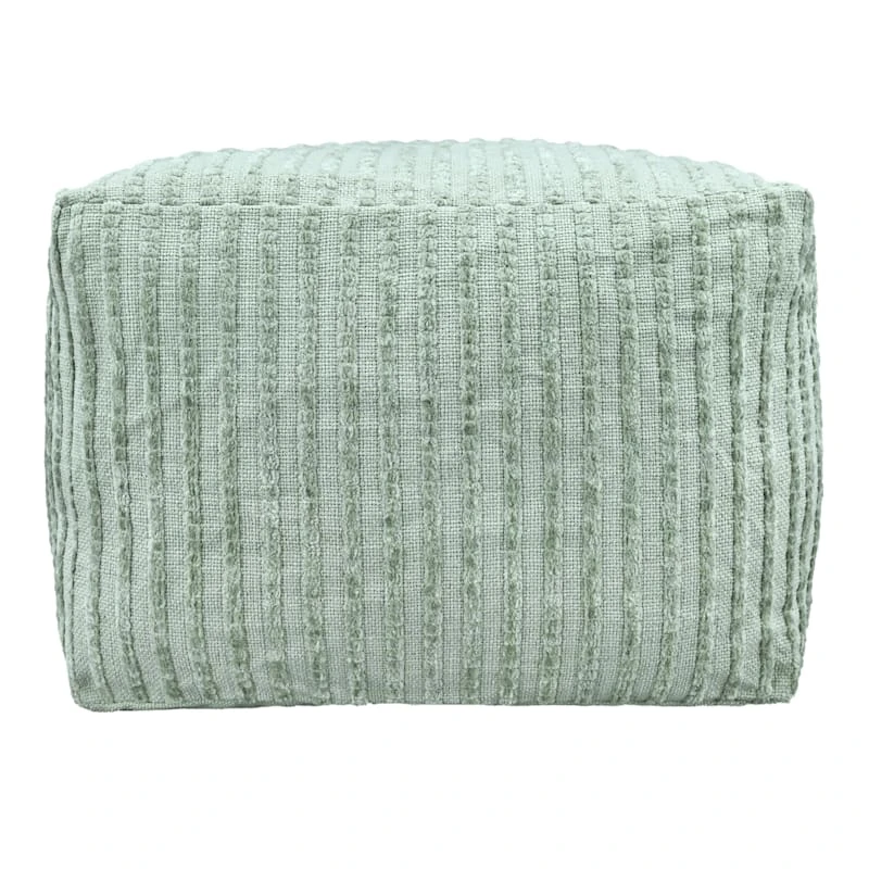 Bubble Dot Striped Pouf, Light Green 3 Bubble Dot Striped Pouf, Light Green