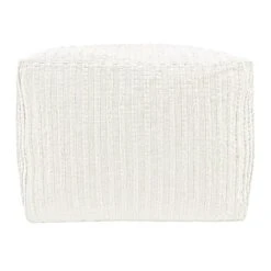 Bubble Dot Striped Pouf, Natural