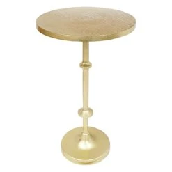 Calvin Gold Metal Accent Table, 22"