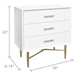 Crosby St 3-Drawer Studio Cabinet, White 11 Crosby St 3-Drawer Studio Cabinet, White -Family Home Furn Store crosby st 3 drawer studio cabinet white 3