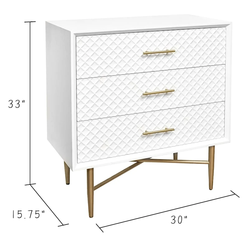 Crosby St 3-Drawer Studio Cabinet, White 6 Crosby St 3-Drawer Studio Cabinet, White - Image 4