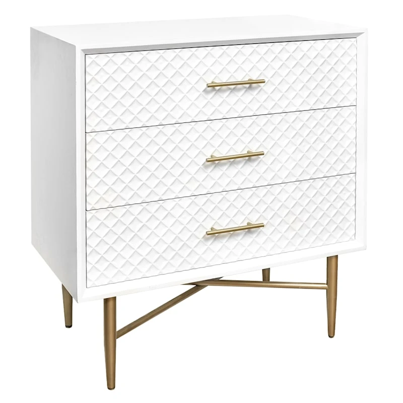Crosby St 3-Drawer Studio Cabinet, White 3 Crosby St 3-Drawer Studio Cabinet, White