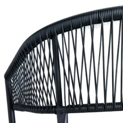 Crosby St Brody Curved-Back Black Wicker Outdoor Chair -Family Home Furn Store crosby st brody curved back black wicker outdoor chair 3