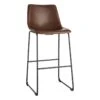 Crosby St Drake Espresso Brown Faux Leather Barstool -Family Home Furn Store crosby st drake espresso brown faux leather barstool