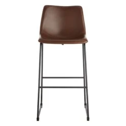 Crosby St Drake Espresso Brown Faux Leather Barstool -Family Home Furn Store crosby st drake espresso brown faux leather barstool 2