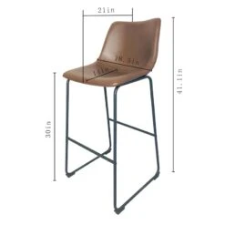 Crosby St Drake Espresso Brown Faux Leather Barstool -Family Home Furn Store crosby st drake espresso brown faux leather barstool 5