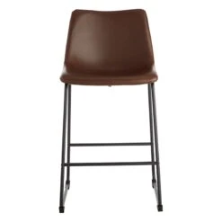 Crosby St Drake Espresso Brown Faux Leather Counter Stool -Family Home Furn Store crosby st drake espresso brown faux leather counter stool 2