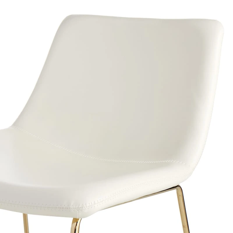 Crosby St Drake Faux Leather Lounge Chair, White 7 Crosby St Drake Faux Leather Lounge Chair, White - Image 5
