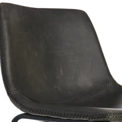 Crosby St Drake Modern Faux Leather Industrial Barstool, Dark Grey -Family Home Furn Store crosby st drake modern faux leather industrial barstool dark grey 4