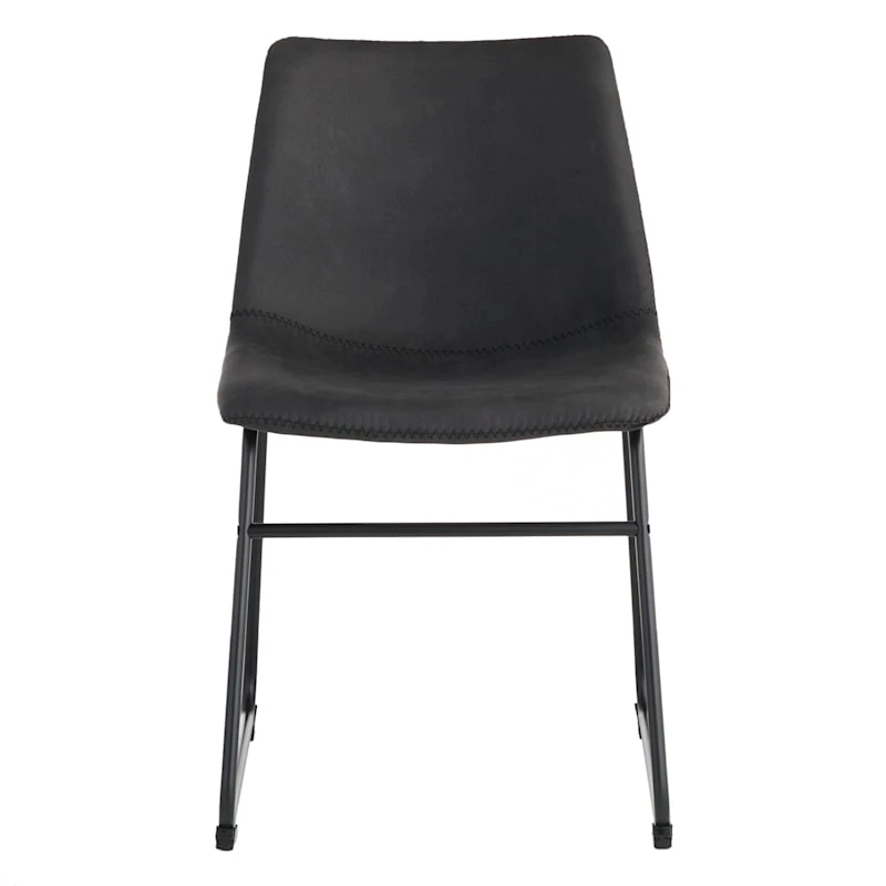 Crosby St Drake Modern Industrial Faux Leather Dining Chair, Grey 4 Crosby St Drake Modern Industrial Faux Leather Dining Chair, Grey - Image 2