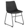 Crosby St Drake Modern Industrial Faux Leather Dining Chair, Grey -Family Home Furn Store crosby st drake modern industrial faux leather dining chair grey