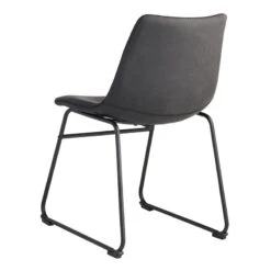Crosby St Drake Modern Industrial Faux Leather Dining Chair, Grey 10 Crosby St Drake Modern Industrial Faux Leather Dining Chair, Grey -Family Home Furn Store crosby st drake modern industrial faux leather dining chair grey 2