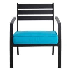 Crosby St Grammercy Black Steel Outdoor Sling Chair -Family Home Furn Store crosby st grammercy black steel outdoor sling chair 2