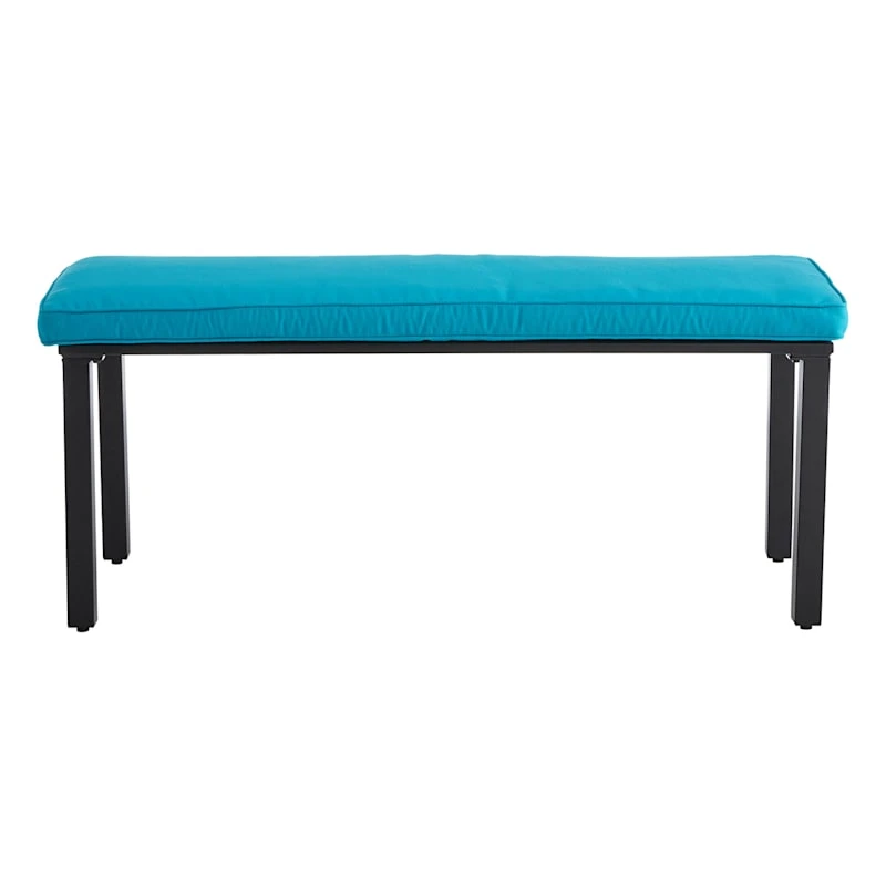 Crosby St Grammercy Black Steel Slat Outdoor Bench 4 Crosby St Grammercy Black Steel Slat Outdoor Bench - Image 2